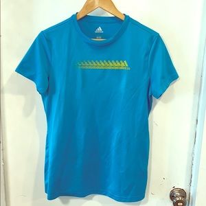 Adidas women’s CLIMALITE shirt, teal, L